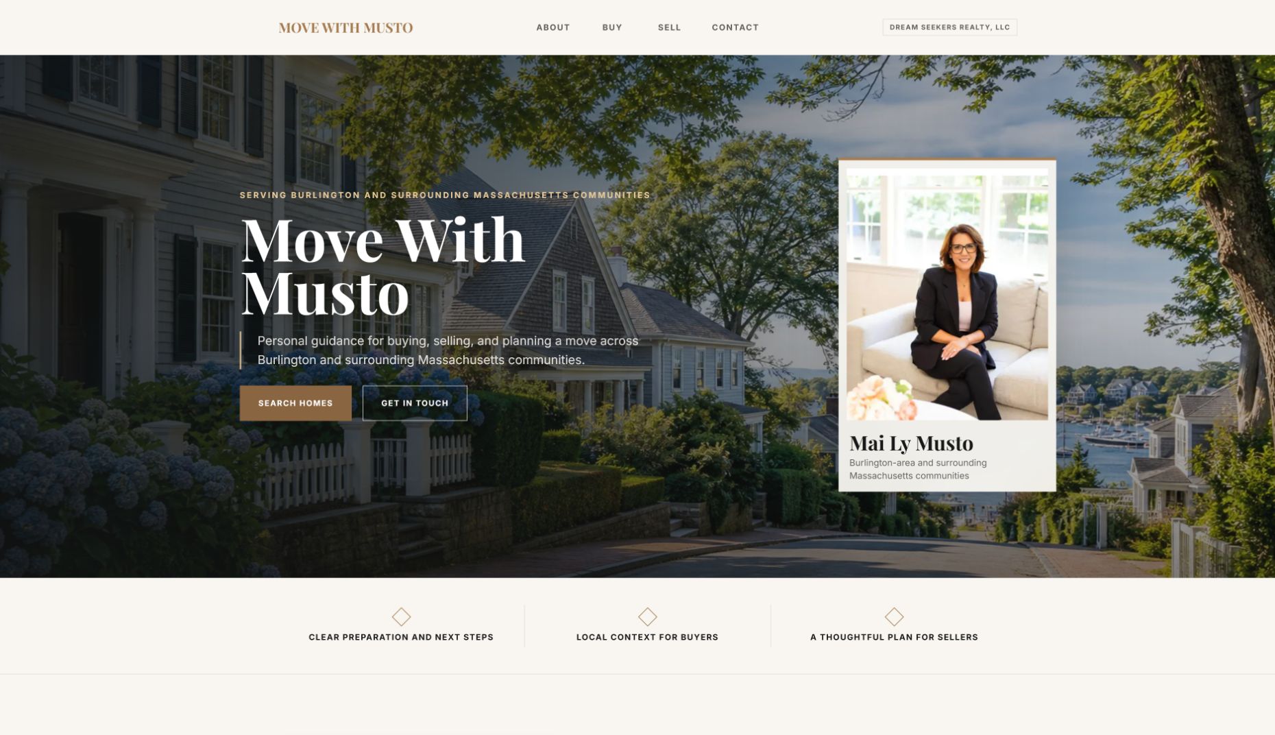 Move With Musto production homepage for Mai Ly Musto real estate.
